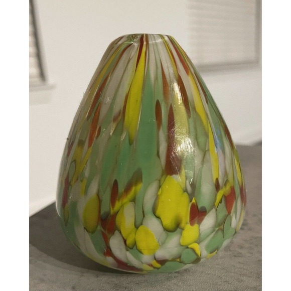 Confetti Swirled Art Glass Oil / Reed Diffuser or Bud Vase Handblown - Picture 2 of 10